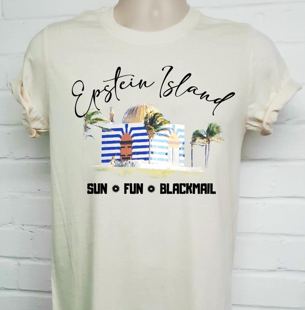 

Футболка Остров Эпштейна - Веселье, Солнце Шантаж - Праздничная Футболка Унисекс Футболка XXL