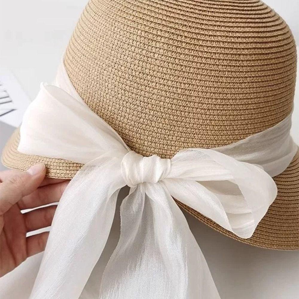 Wide Brim Woman's Straw Hat UV Protection Sun Protection Cap Fashion Straw Sun Hat  Outdoor