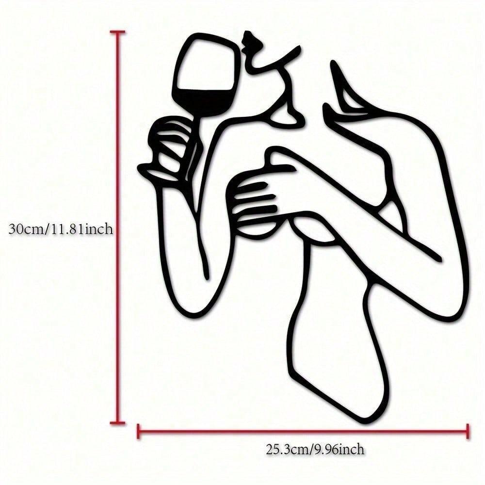 A Lady Drinking by Goblet Modern Home Decor for Bedroom, Living Room, or Bathroom.