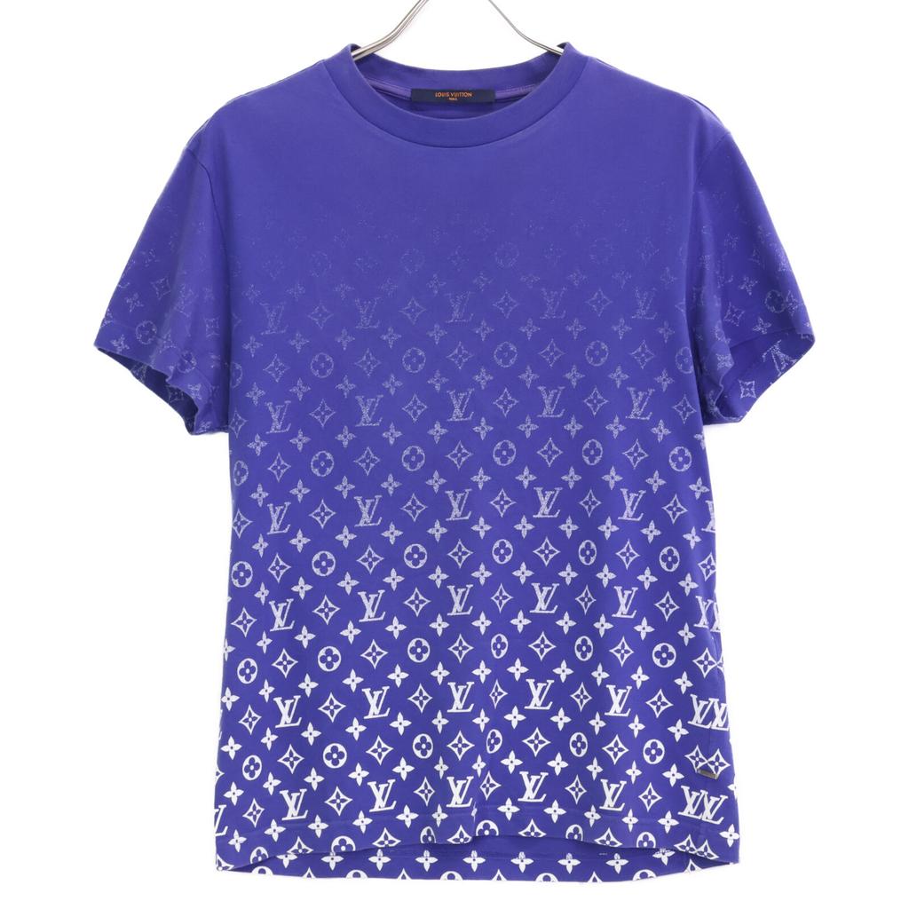 Louis Vuitton 22AW RM222Q NPG HKY46W Blue Monogram Gradient Gradient T-shirt Tops XS blueUsed