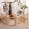 Foldable Solid Wood Dog Fence - Detachable, Easy to Store, Eco-Friendly, Natural Finish, Versatile Dog Cage
