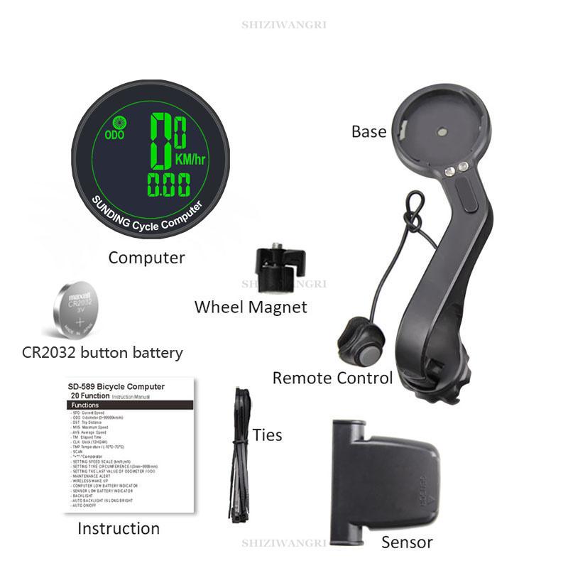 Wireless Bike Computer Waterproof Bicycle Odometer Multi Functional LCD Screen Cycling Speedometer Mountain Bike Speedo Meter