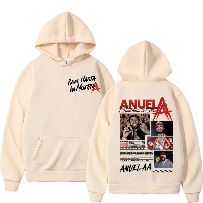 Rapper Anuel AA Real Hasta La Muerte World Tour 2025 Merch Sweatshirt Men Women Fashion Hip Hop Streetwear Casual Hoodies Autumn
