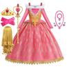 Fantasia de Princesa para Meninas Aurora Vestidos Cosplay Vestido Halloween Carnaval Aniversário Roupa Festa Vestido de Baile