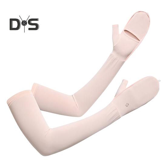 

Женские длинные перчатки с защитой от ультрафиолета и сенсорным экраном, летние перчатки для вождения, охлаждающий рукав для езды на открытом воздухе, велоспорта, пешего туризма светло-розовый