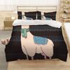 Alpaca Duvet Cover King/Queen Size Alpacas In Love Pattern Bedding Set Black White Argentina Animal 2/3pcs Polyester Quilt Cover