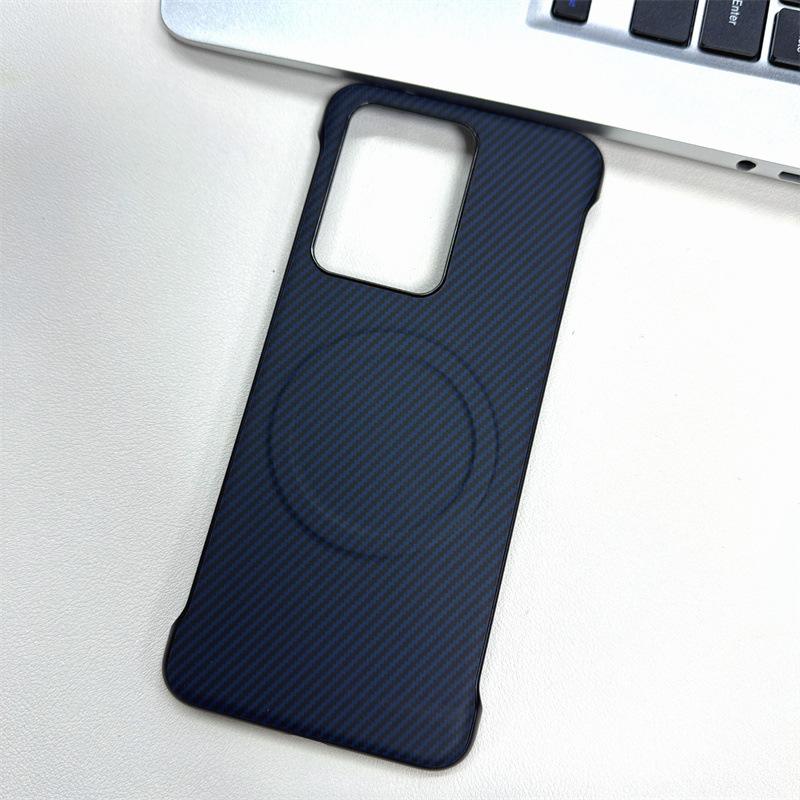 Applicable To OPPO Reno14Pro Carbon Fiber Pattern Sticker Frameless Mobile Phone Case Reno13 Suction Protective Case A5Pro
