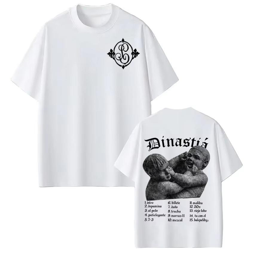 Rapper Peso Pluma Tito Double P Dinastia Tour Print Tshirts Men Women Fashion Tshirts Summer pure Cotton Casual Pop music Top
