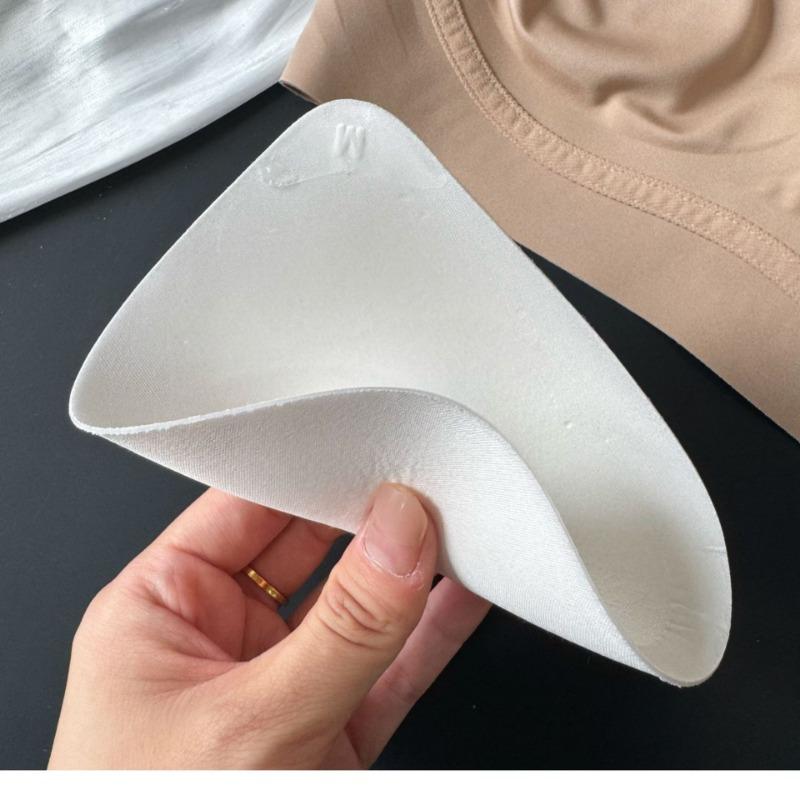 Silky Satin Mesh Invisible Push Up Gathered Wireless Bra For Women
