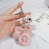 Creative Pearl Diy Chain Double Sided Camellia Keychain Pendant Fashionable