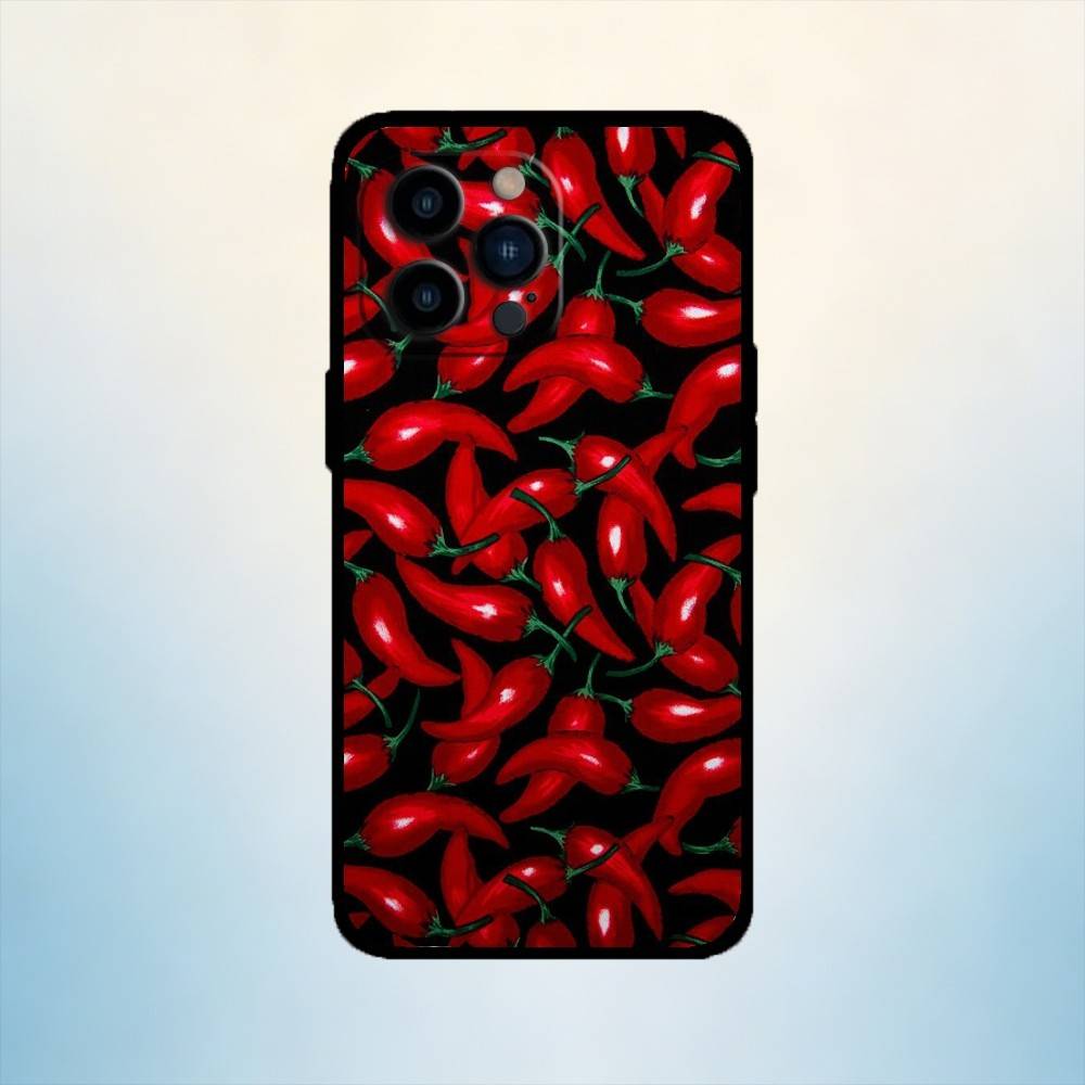 AAA Red Chili Pepper  Phone Case For iPhone 17,16,15,14,13,12,11 Plus,Pro Max,XS,Soft Silicone Black Cover iPhone13