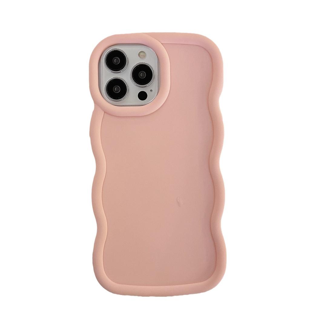 Applicable To Apple 15 Mobile Phone Case Macaron Large Wave IPhone 13 Drop Glue Doll Material Shell