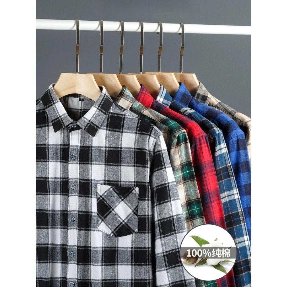 Extra Large Size 160KG S - 11XL 100 Cotton Men's Flannel Shirts Long Sleeve Men's Flannel Shirts Long Sleeve Big and Tall