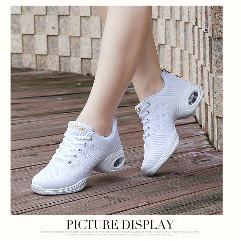 Pantofi de dans pentru femei, Mesh cu șireturi, Pernă de aer, Antrenament de dans, Adidași de dans, Adidași web, Pantofi de dans jazz, Pantofi de dans