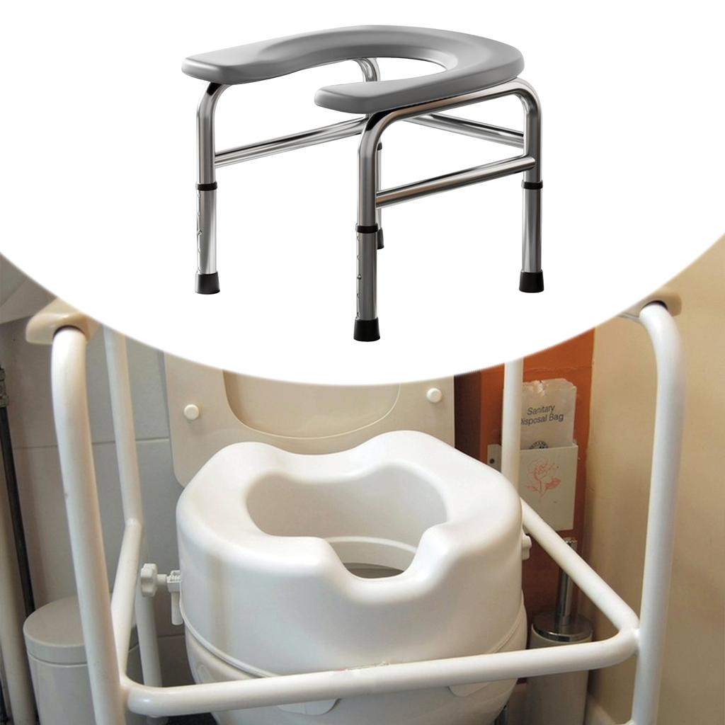Raised Toilet Seat Bathroom Anti Slip Comfortable Shower Chair Multi Uses Heavy Duty Washable Commode Stool for Elderly Seniors