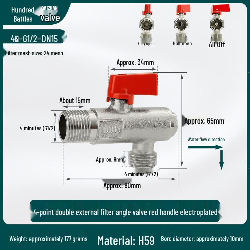 All-Copper Valve Manifold: Three-Way Union, Male/Female Thread Ball Valve for Underfloor Heating and Wall-Hung Boilers
