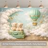 1 piece of 2D background fabric, cotton star balloons and plush toy polyester background banner for party