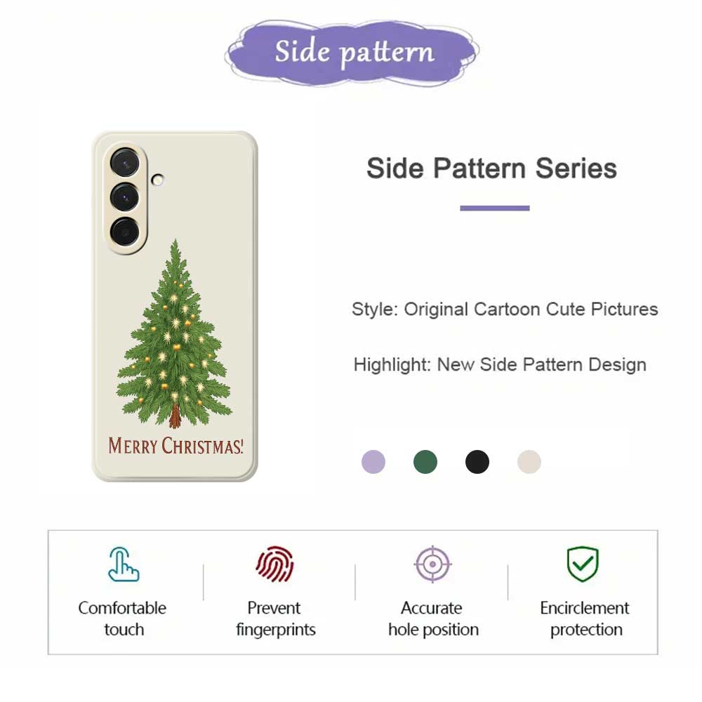 For Samsung Galaxy A36 5G Case Christmas Tree Pattern Printing Straight Edge TPU Phone Back Cover