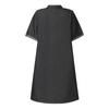ZANZEA Vestido camisero informal de verano de manga corta con cuello vuelto para mujer