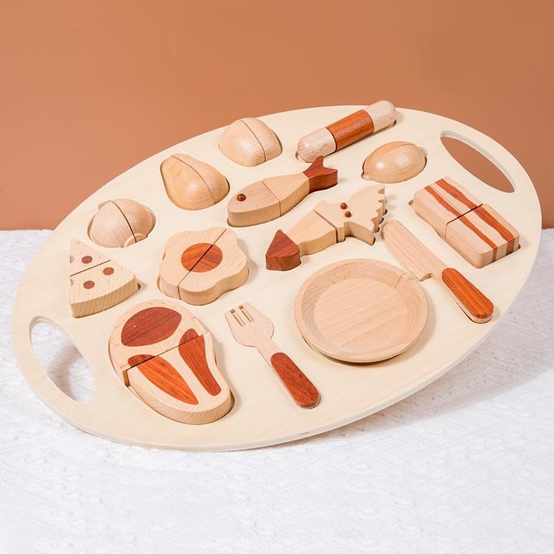 

Wooden puzzle board, vegetable and fruit barbecue, and cut music, children s play house, three-dimensional puzzle panel, mini simulation kitchen toy