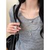 Elegant Korean Silver Butterfly Knot Necklace - Adjustable Clavicle Chain for Women, 2026 Collection