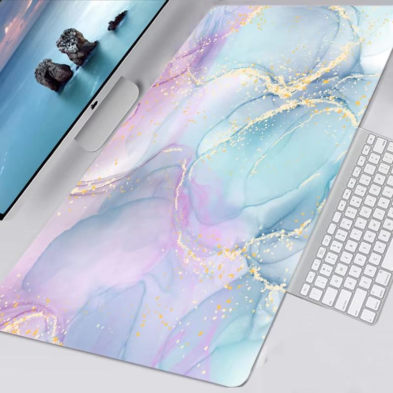 Luxury Alcohol Ink Marble Large Mouse Pad Waterproof Nonslip Gaming Mat