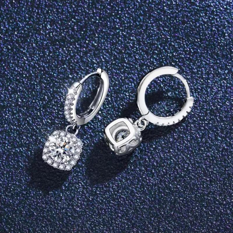 

Серьги Tooxika Муассанит Серьги с цирконом Женские серьги Классические квадратные серьги-мешки