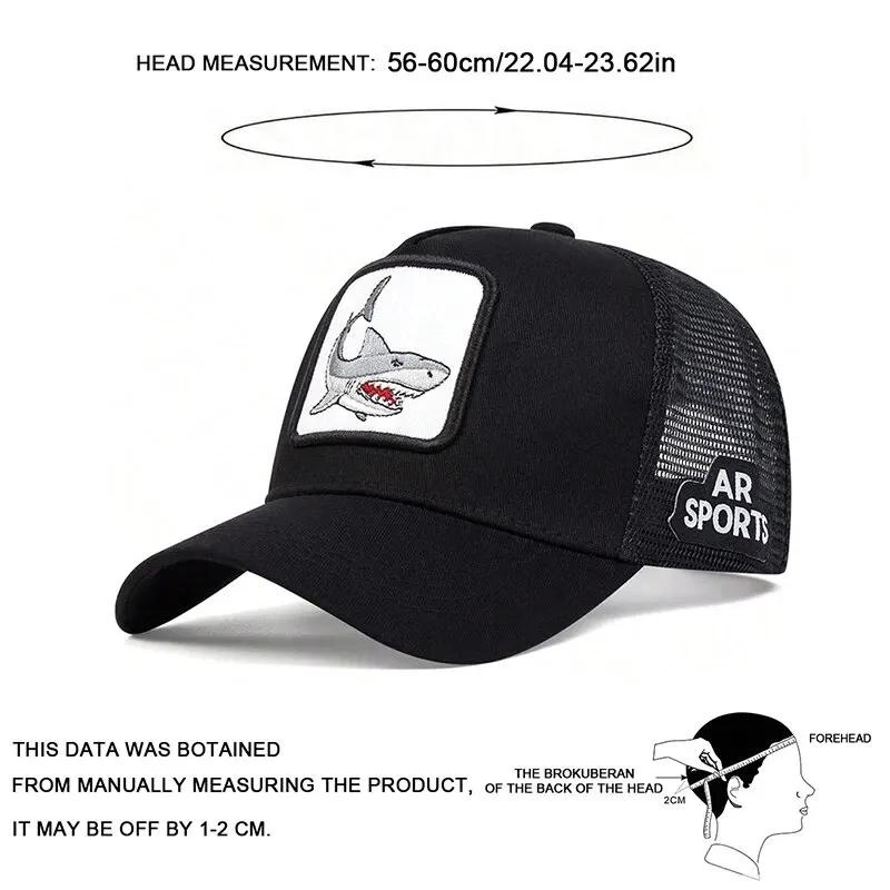 Unisex Animals Embroidery Baseball Net Caps Spring and Summer Outdoor Adjustable Casual Hip Hop Hats Sunscreen Mesh Hat Gorras