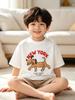 Simple All Match Cotton T Shirt for Kids Boys Girls Round Neck Short Sleeve Loose Fit Cute Casual Summer Top