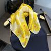 New 100% Real Silk Satin Women Scarf  Flower Printed Foulard Femme Square Head Scarfs Bandana Shawl Gift For Lady Hijab