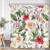 Flowers Watercolor Shower Curtains Colorful Flower Plants Bamboo Greenery Bathroom Decorations Modern Bath Curtain With Hooks