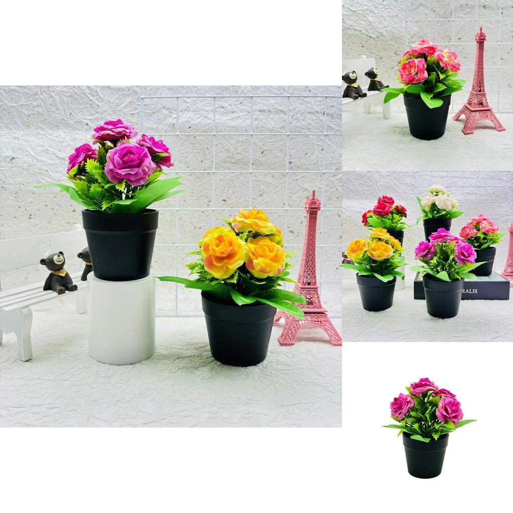Rose Artificial Plant With Embellished Edging For Home Decor And Retail Display