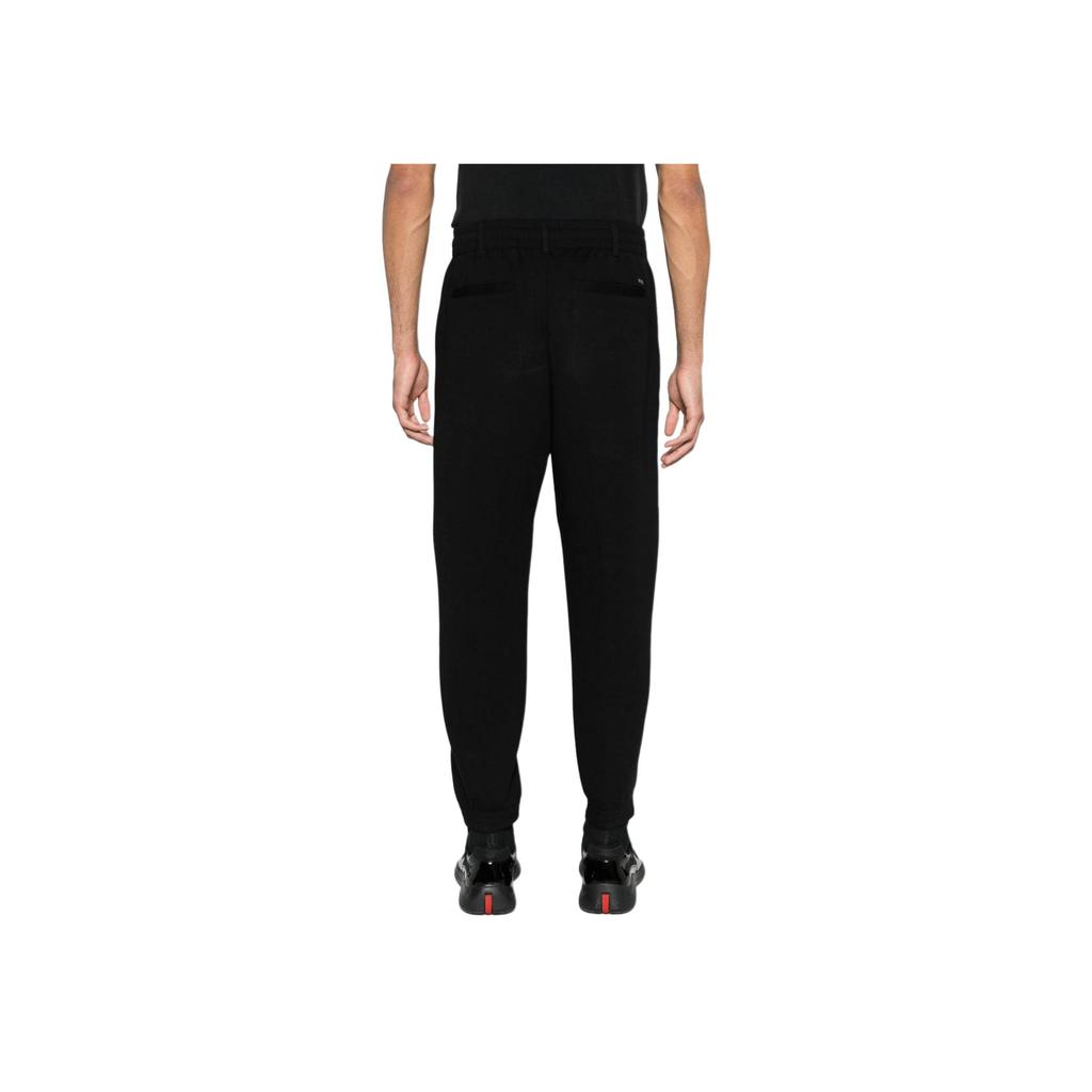 Emporio Armani Solid Color Mid-Rise Tapered Relaxed Pants Men Bottoms Black 3D1P75-1JHSZ-0999