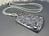[Ishimachi] AAA High-Purity Terahertz Stone Feng Shui Rising Dragon Carved Large Pendant Top with Cord Necklace