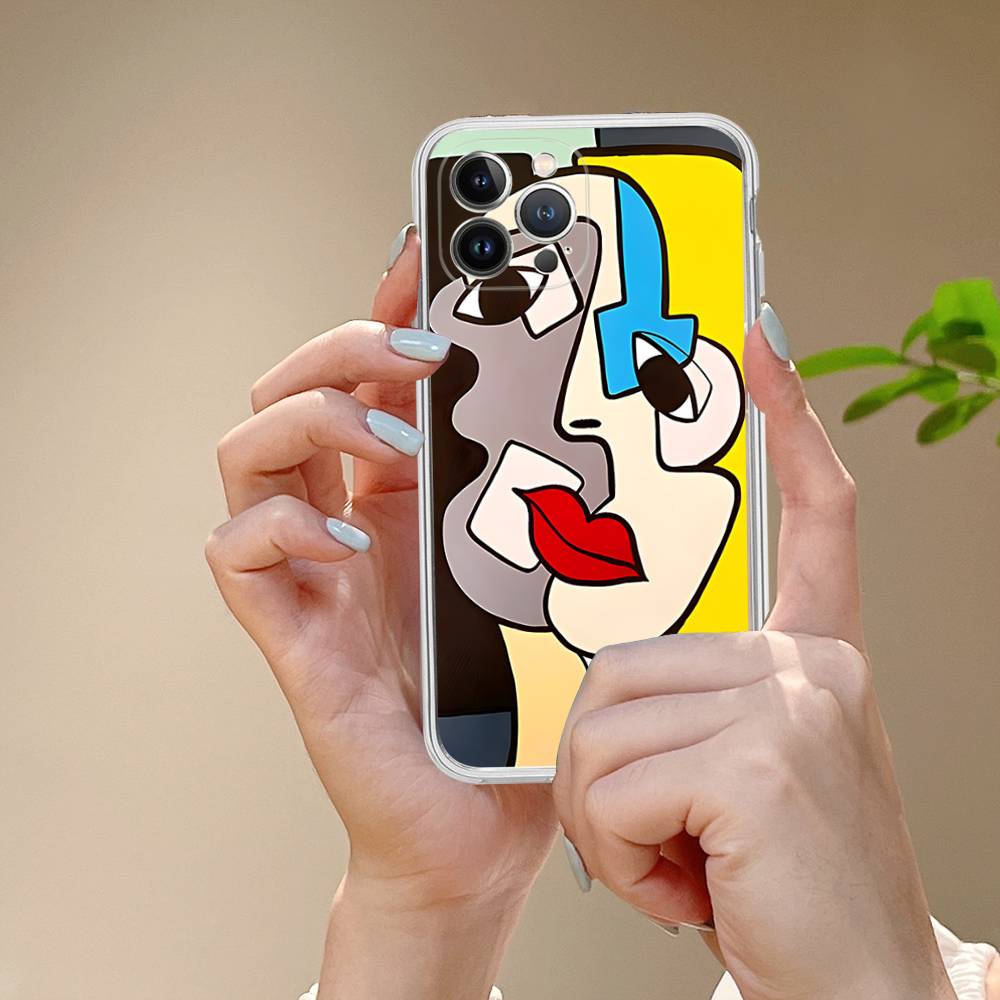 Picasso Abstract Art Fit For IPhone 16 15 Promax Phone Case IPhone 14 11 12 High End 13 Pro Silicone