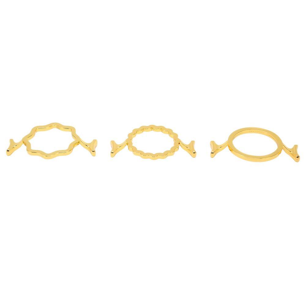 3Pcs Gold Wax Seal Stamp Rings 3 Shapes Wax Seal Stamp Mold Durable Wax Seal Rings  Document Sealing