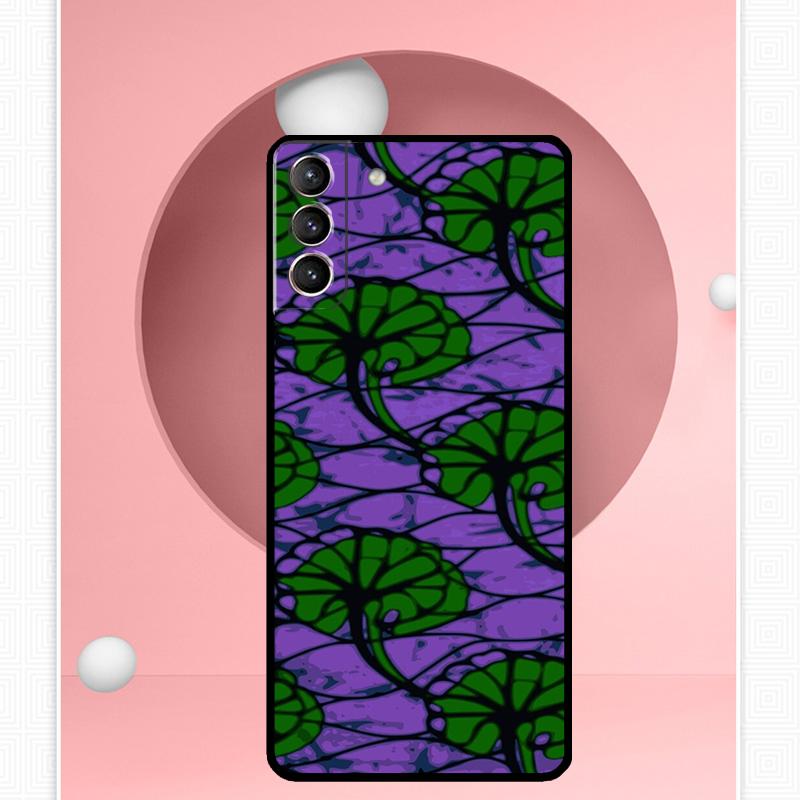 African Wax Pattern Fabric Case For Samsung Galaxy S25 Ultra S20 S21 S22 S23 S24 Plus S9 S10 S24 FE S25 FE Cover Funda