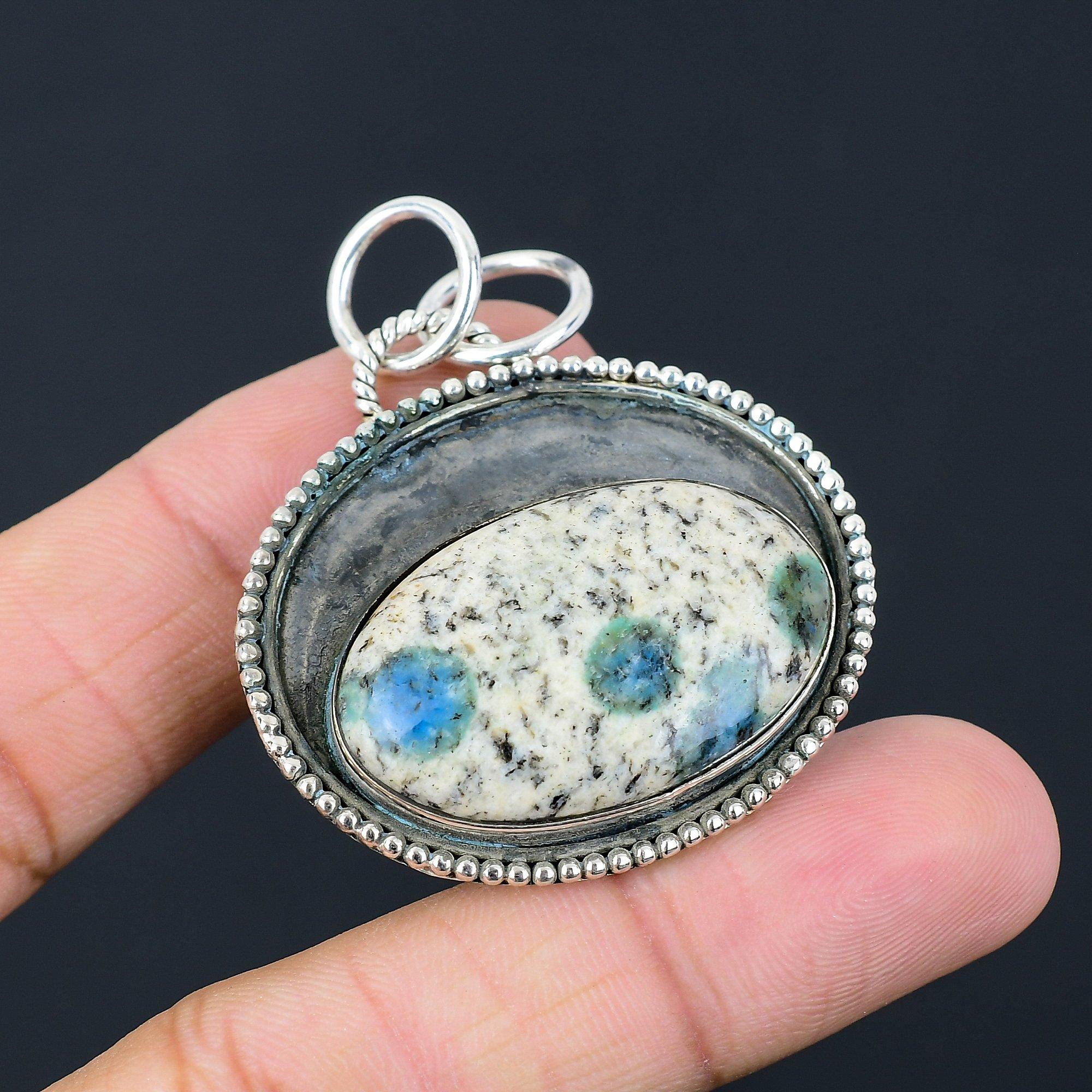 Подарок на годовщину для нее Подвеска из натурального камня К2 Яшма из стерлингового серебра 925 пробы