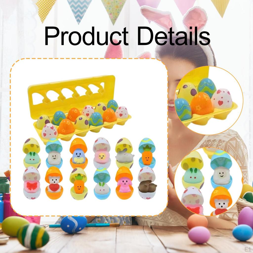 12 Pieces Filled Easter Eggs for Classroom Prize Supplies Goodie Bag Fillers