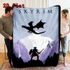 The Elder Scrolls 2D Flat Pattern Flannel Blanket High Quality All Seasons Warmth and Comfort Perfect for Christmas Gifts.P260914483