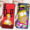 Black Soft Phone Cover Case for Samsung Galaxy A32 A25 A71 A41 A35 A26 A72 A24 A55 A36 A23 A53 A51 A73 A22 A52 Funny Homer