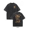 European Sizes Retro Artistic Design Washed Tee Featuring "I Will Fear" Printed On Both Sides.