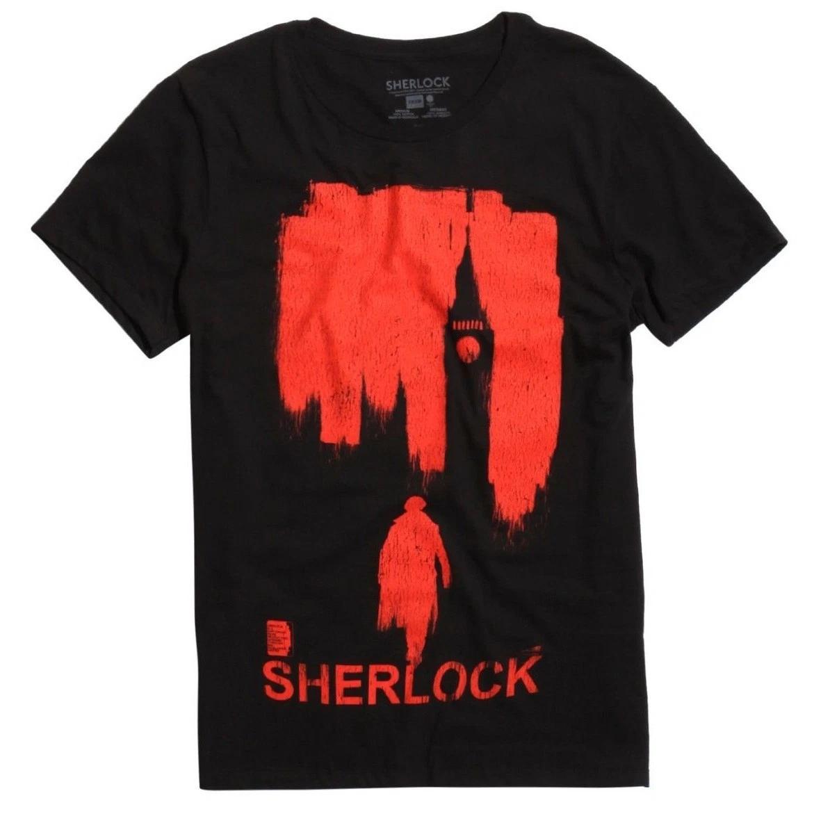 BBC Sherlock RED LONDON T-Shirt NWT Licensed & Official S