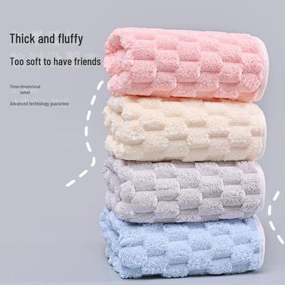 Cloud Grid Coral Fleece Super saugfähiges süßes Handtuch zum Aufhängen