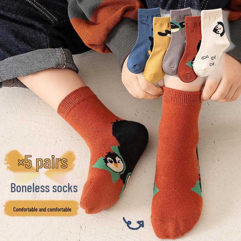 Herbstliche Wadenlange Cartoon-Socken für Kinder, Alter 1-3, Jungen & Mädchen