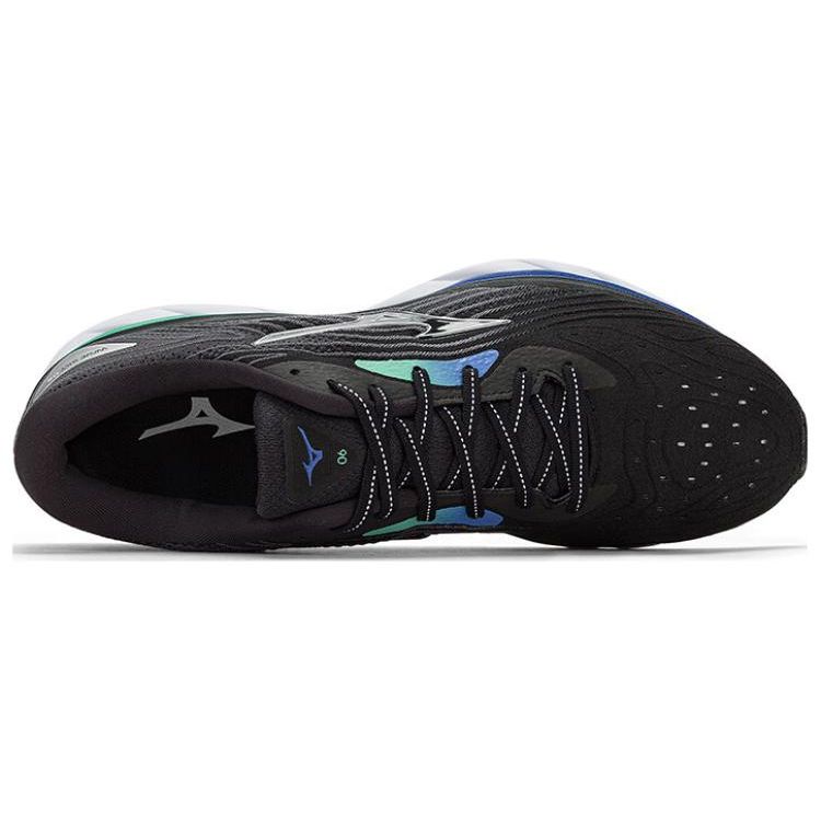 Mizuno Wave Sky 6 Comfortable Shock Absorption Slip Resistant Durable Low Top Running Shoes Men Sneaker Black Silver Green J1GC220255