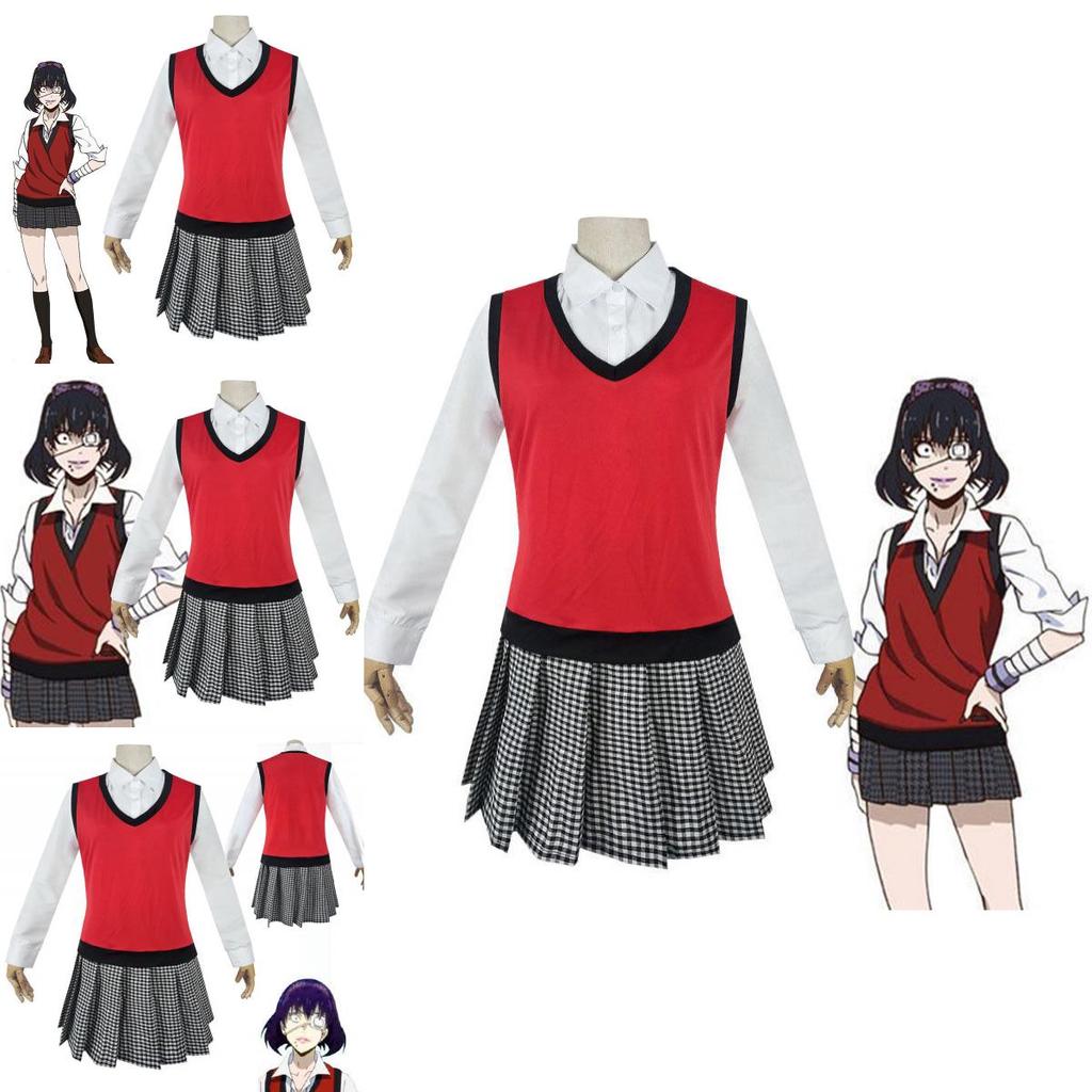 Kakegurui Midari Ikishima Outfit Exquisite School Uniform Dress Cosplay Set For Fans