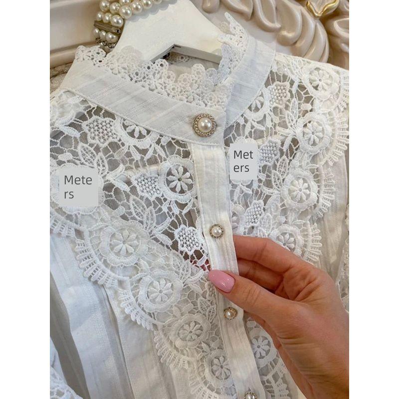 Spliced Long Sleeved Stand Up Collar Shirt Patchwork Long Sleeves Stand Collar Shirt