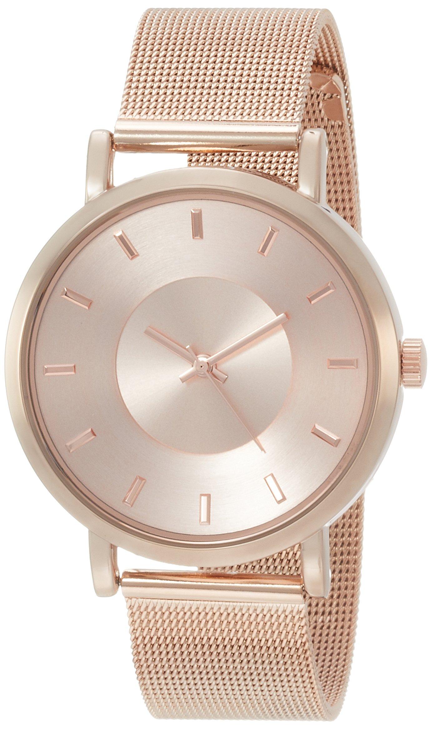 

[Fieldwork] Analog Classy Metal Band Mesh Watch QKD048-3 Men s Pink Gold