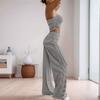 Striped Strapless Trousers Two-piece Summer Fashion Casual Suit